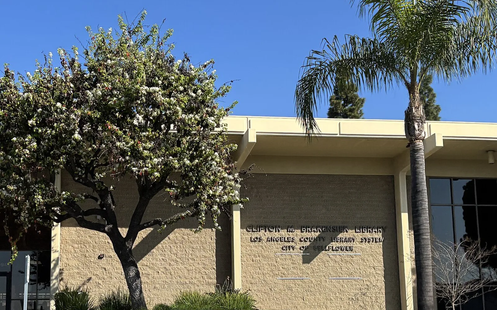Clifton M. Brakensiek Library in Bellflower, photographed in February 2025.